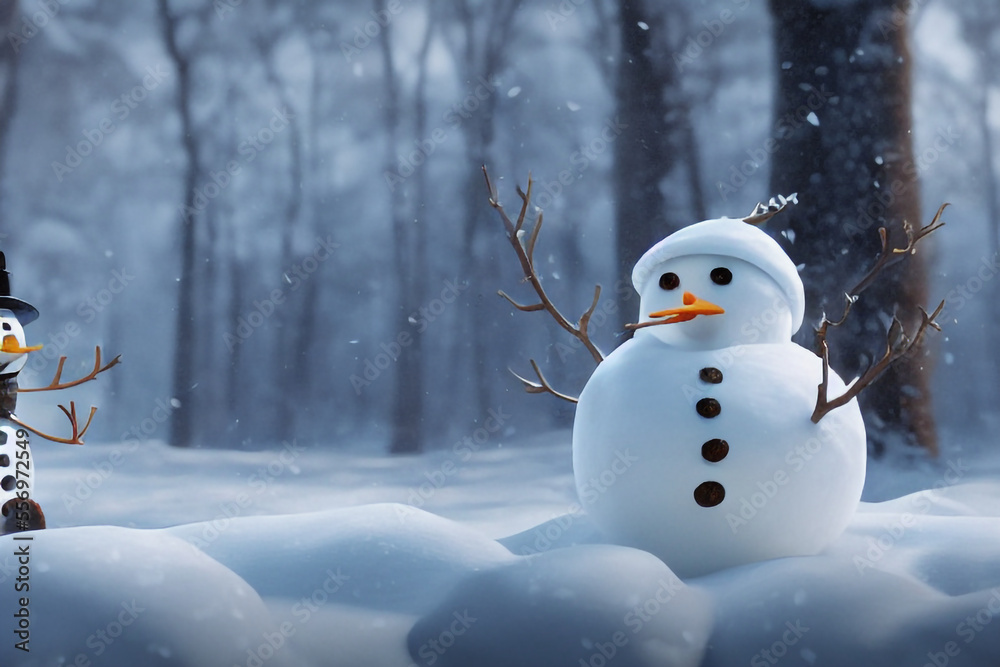 Obraz premium snowman in the snow