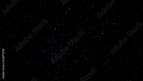 Motion image of the movement of the stars at 2880x speed in the Northern Sky with a loopable celestial map. 