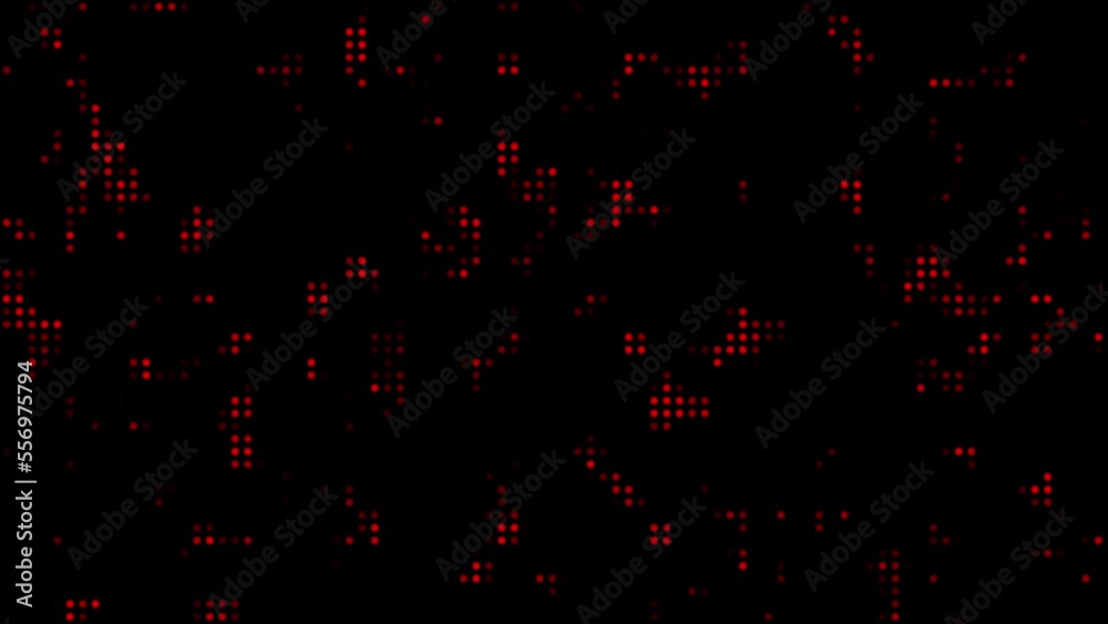 Black abstract background and red animation dot
