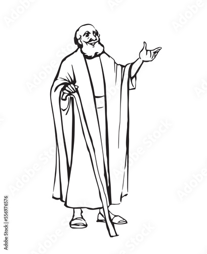 Ancient Jewish preacher. Vector drawing