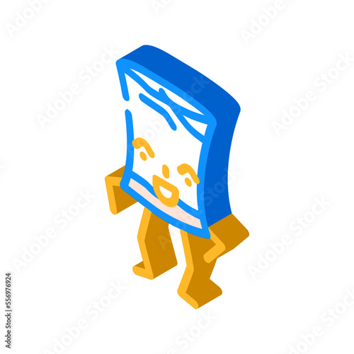 lard meat character isometric icon vector. lard meat character sign. isolated symbol illustration