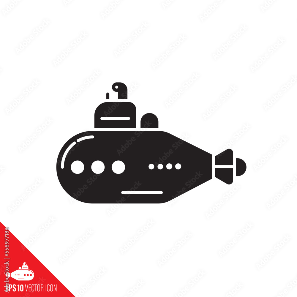 Submarine vector glyph icon Submarine vector glyph icon