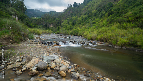 impressive long exposure image of river in ecuador.