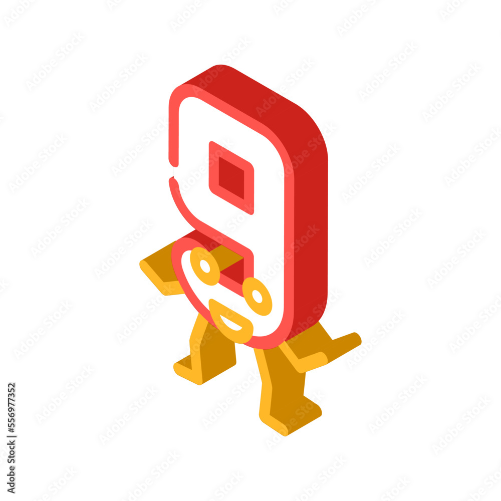 nine number character isometric icon vector. nine number character sign. isolated symbol illustration