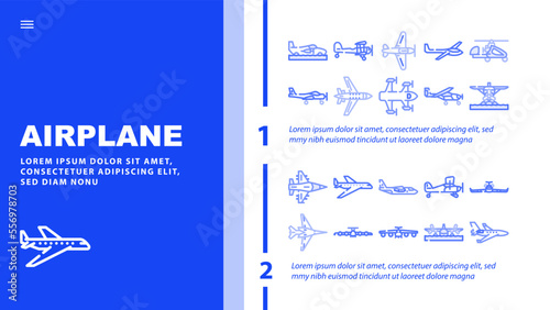 plane flight travel aircraft landing web page vector. air sky, fly jet, transport passenger, business airport, trip commercial aviation plane flight travel aircraft Illustration