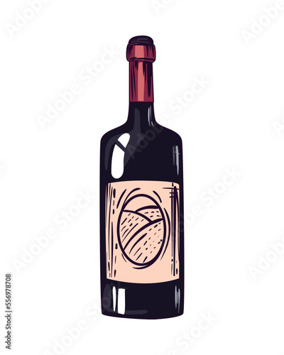 flat wine bottle icon