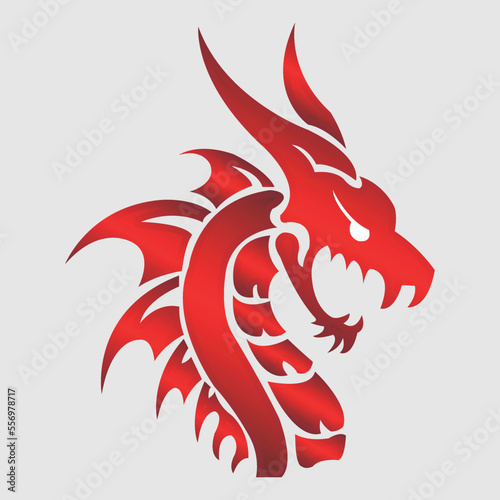 Dragon Tattoo Mockup. Dragon T-shirt Print. Vector image