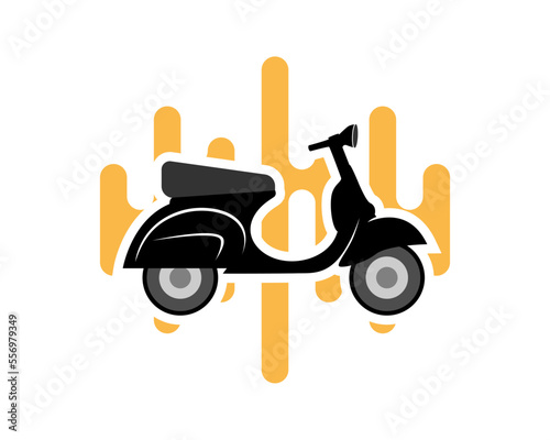 Rhythm shape with motorcycle inside