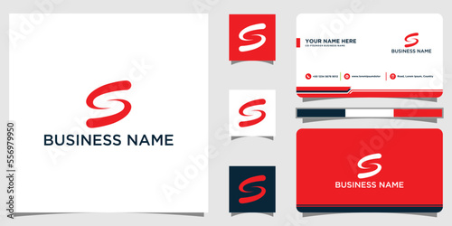 letter s abstract logo vector illustration with business card