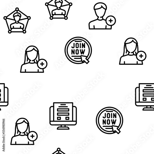 registration form web vector seamless pattern thin line illustration