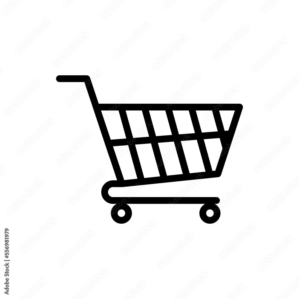 Trolley outline icon isolated on white background Trolley outline icon isolated on white background