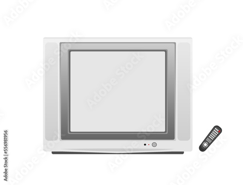 television with remote isolated on white illustration vector