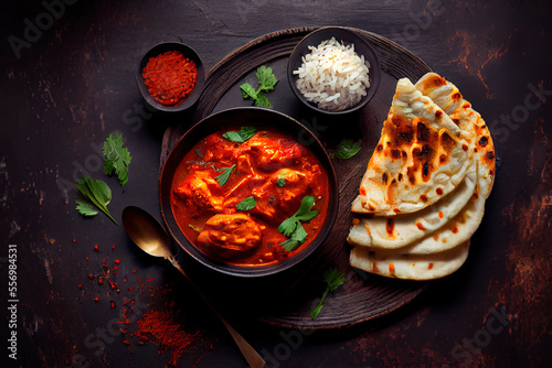 Chicken tikka masala spicy curry meat healthy food
