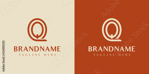Letter QQ or Q Oval Logo, suitable for any business with QQ or Q initials.