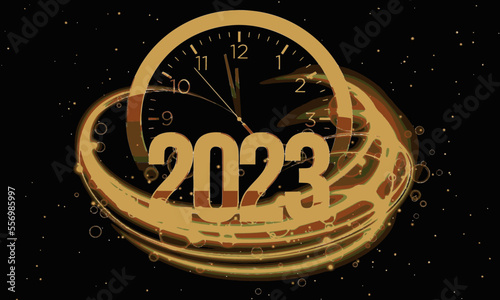 2023 New Year Celebration for Holidays Using Water Color Painting Best for Background and Vector