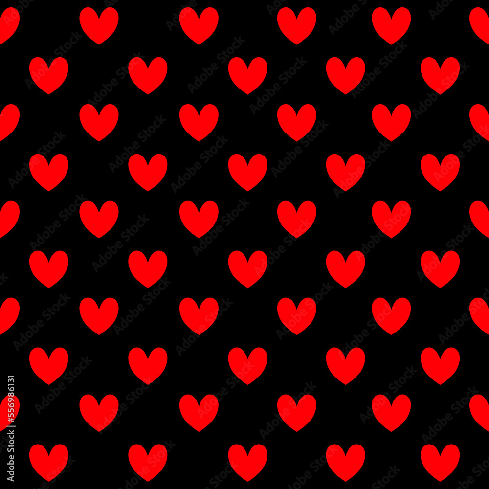 Red hearts on black background for  banner, cover, wallpaper and create your ideas.