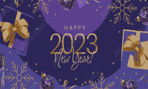 2023 New Year Celebration for Holidays Using Water Color Painting Best for Background and Vector