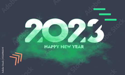 2023 New Year Celebration for Holidays Using Water Color Painting Best for Background and Vector
