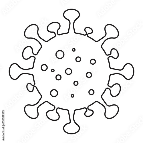 Coronavirus Bacteria Cell Icon, 2019-nCoV, Covid-2019, Covid-19 Novel Coronavirus Bacteria. No Infection and Stop Coronavirus Concepts. Dangerous Coronavirus Cell in China, Wuhan. Isolated Vector Icon
