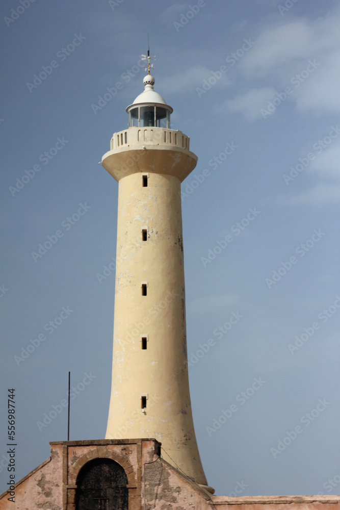 Lighthouse (Phare de Rabat) on the Atlantic Ocean in the city of Rabat, Morocco