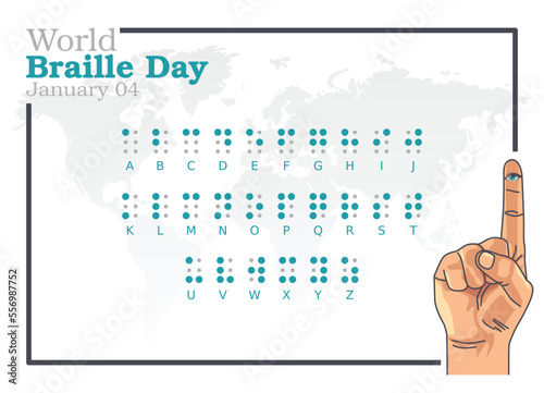 vector graphic of world braille day good for world braille day celebration. flat design. flyer design.flat illustration.