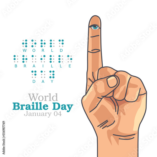 vector graphic of world braille day good for world braille day celebration. flat design. flyer design.flat illustration.