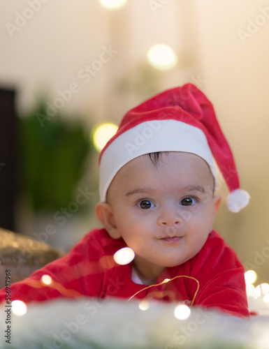 baby in santa hat