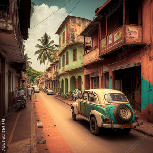 old goa street in the old town photo
