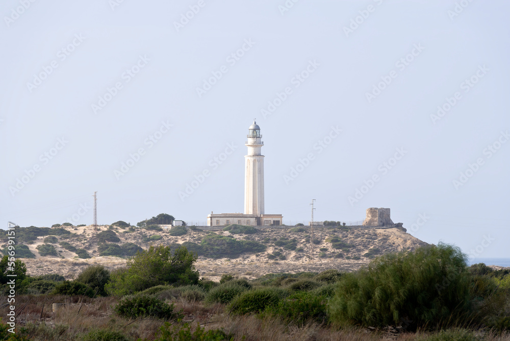 Cape Trafalgar Lighthouse, Costa de la Luz, Andalusia, Spain
