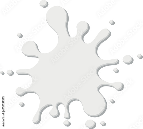 Milk splash. White paint logo. Liquid shape