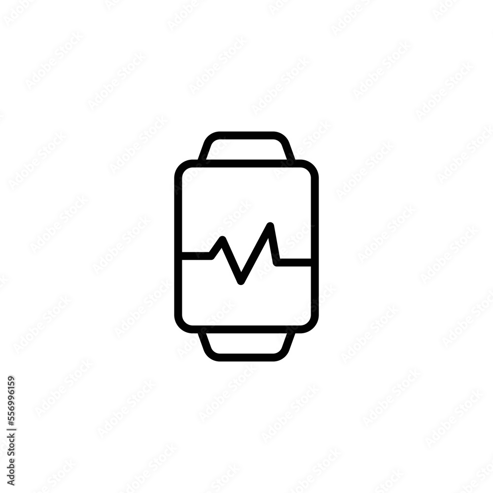 Smart watch icon illustration. suitable for pulse detection icon. Line icon style. icon related to fitness, sport. Simple vector design editable Smart watch icon illustration. suitable for pulse detection icon. Line icon style. icon related to fitness, sport. Simple vector design editable
