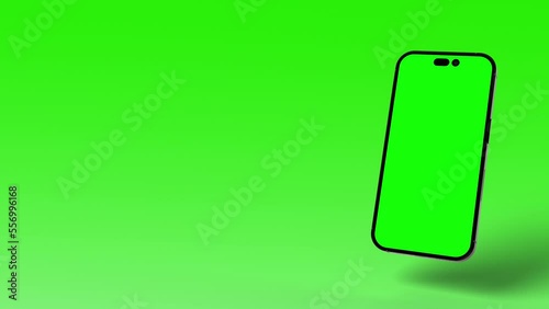 Animated smartphone with transparent phone screen and white background for app commercials, mockup show cases, mobile website presentations etc. 