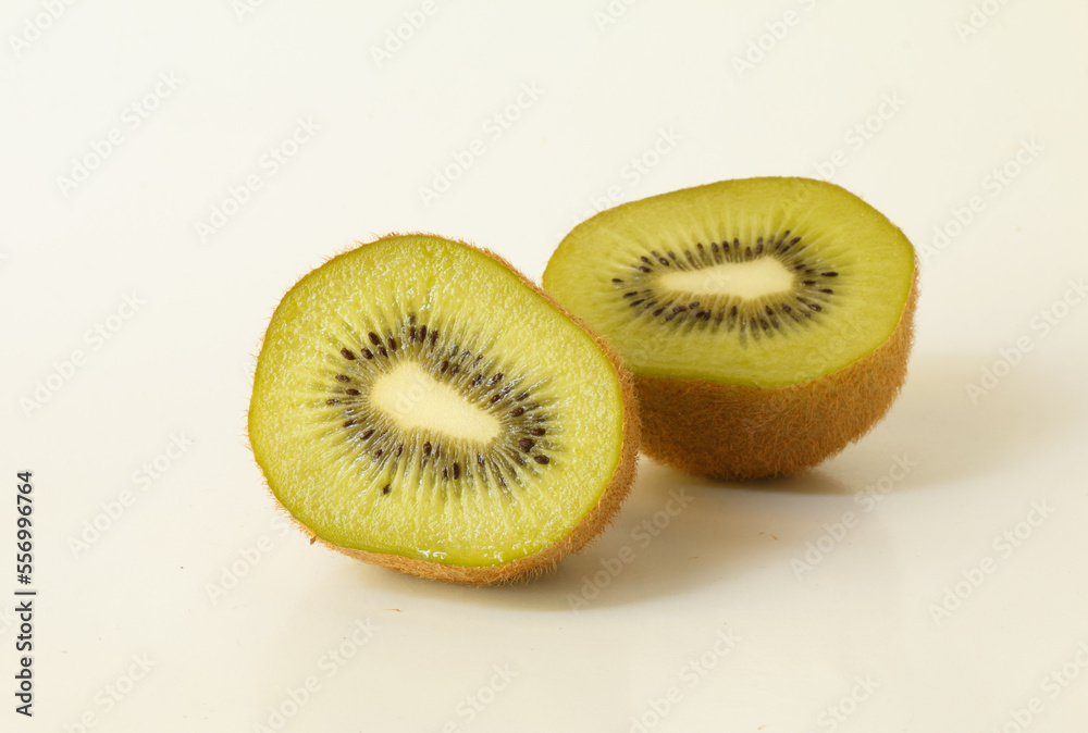 Cutout of riped kiwi fruit on white background. Cutout of riped kiwi fruit on white background.