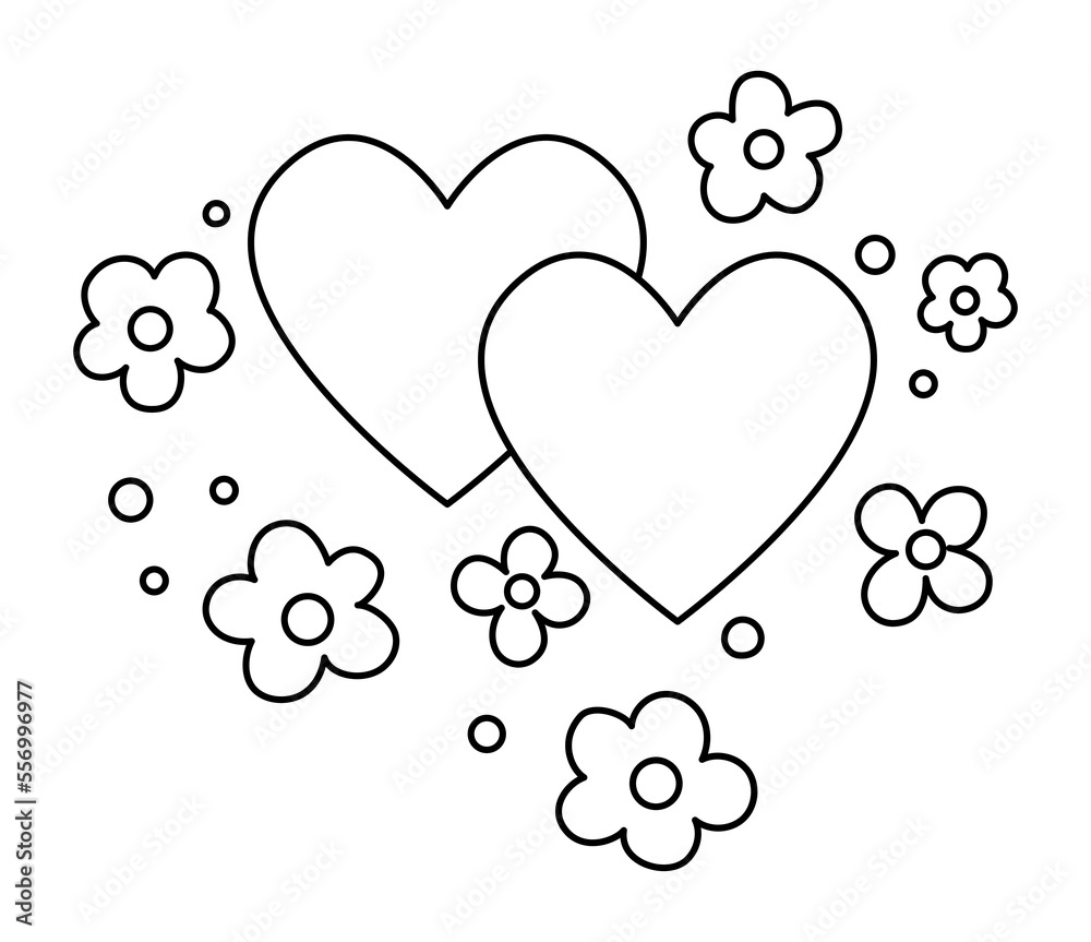 Wedding Hearts Clip Art Black White