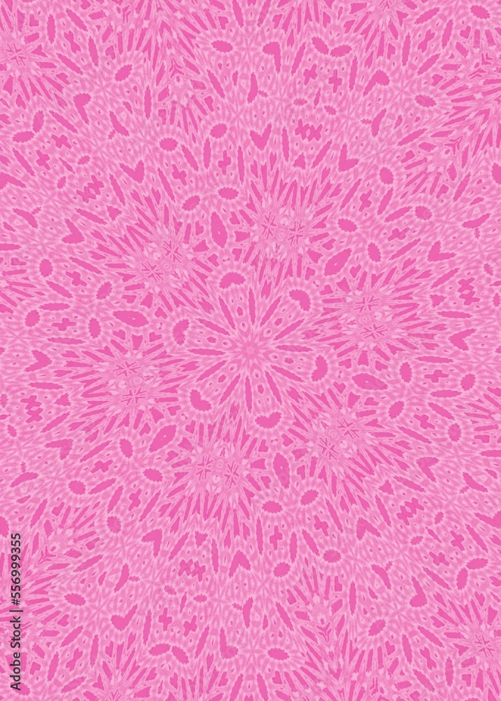 Textile pattern design, abstract background digital print wallpaper. Modern illustration of trendy blurred kaleidoscope background.