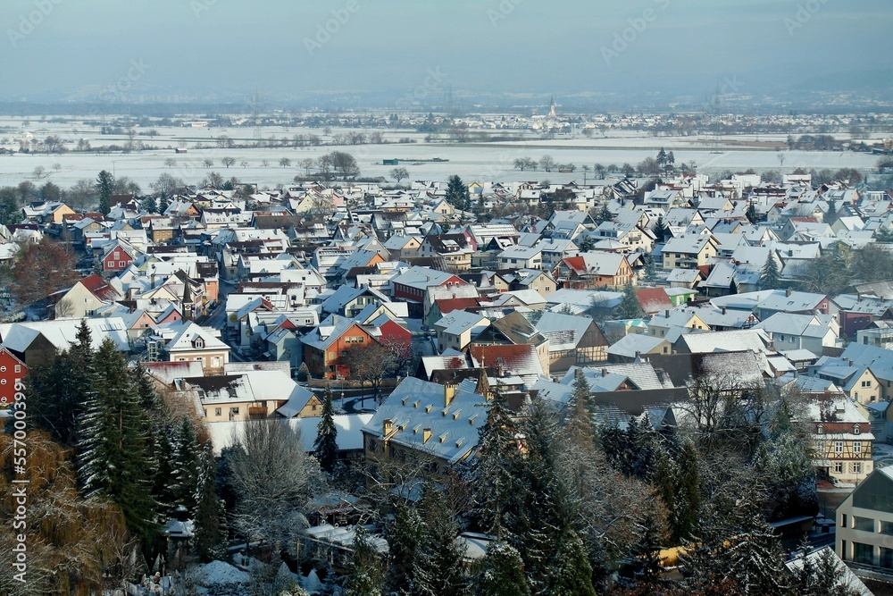 German Town in the Snow