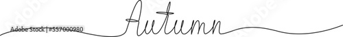 continuous single line drawing of word AUTUMN, line art vector illustration