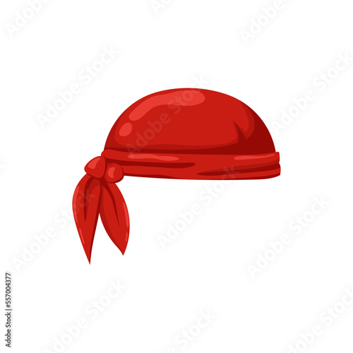 Red pirate bandana template. Buccaneer ship captain headdress