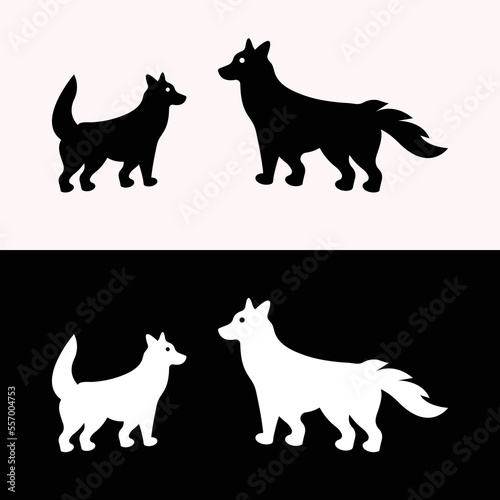 Dog animal vector logo design . icon logo . silhouette logo 