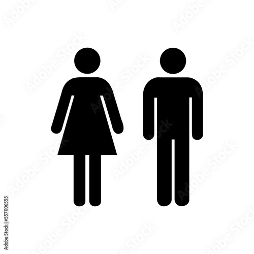 Minimalistic Woman and Man public toilet signs set. Restroom door pictograms vector illustration