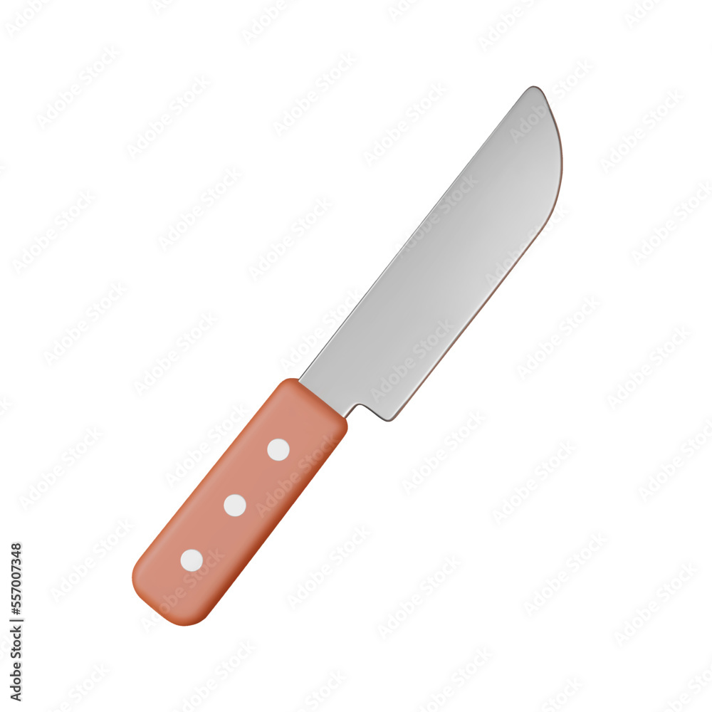 kitchen knife 3d icon. Isolated object on transparent background kitchen knife 3d icon. Isolated object on transparent background