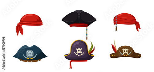 Pirate hats cocked hats and bandanas template
