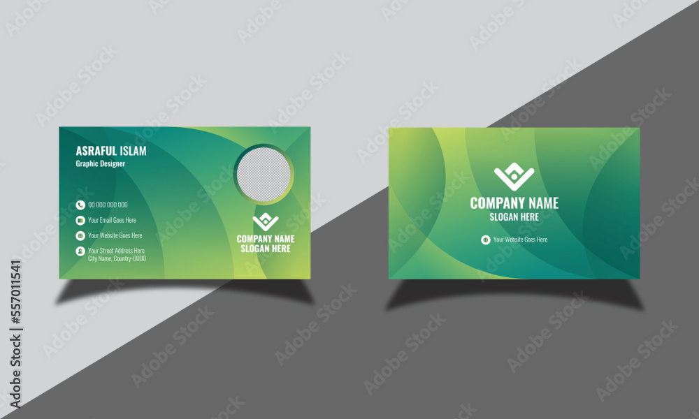 Creative business card name card horizontal simple clean template vector design
Clean professional business card template visiting card modern business card design
flat green business card.