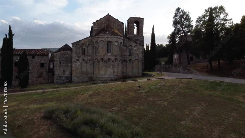 Pieve di San Pietro a Romena, Pratovecchio, Stia, ITALY: Sunset, historic medieval-style church located in Casentino Pieve di San Pietro a Romena, Pratovecchio, Stia, ITALY: Sunset, historic medieval-style church located in Casentino