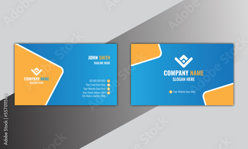 Modern and creative business card geometric business card business card printing yellow business card professional and elegant business card company business card horizontal simple clean template.