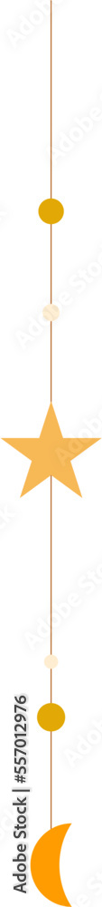 Hanging Star Vector Illustration. Star Decoration Design Element Hanging Star Vector Illustration. Star Decoration Design Element