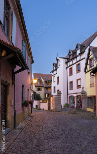  evening street Turckheim in France