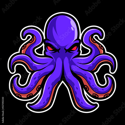 PrintKraken octopus esport mascot logo design
