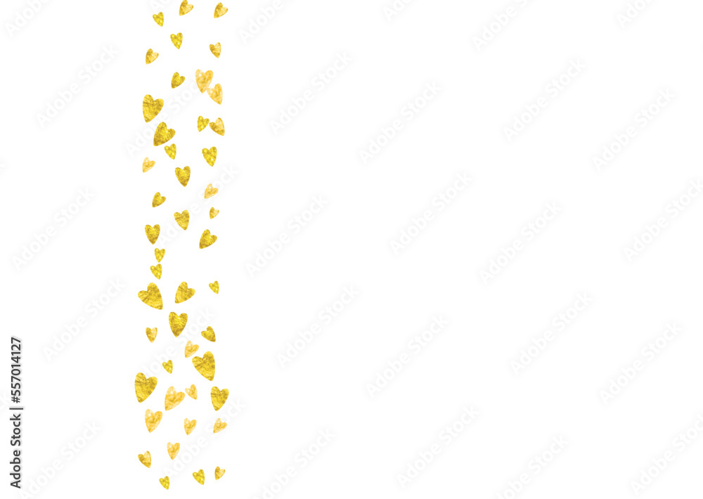 Valentine Sale Background. Greeting Voucher For Party. Vintage Frame. Golden Art Illustration. Special Banner For Gift. Gold Holiday Border. Yellow Valentine Sale Background.