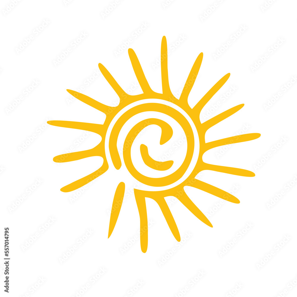 Fototapeta premium Set of symbols of the sun. Flat sun icon